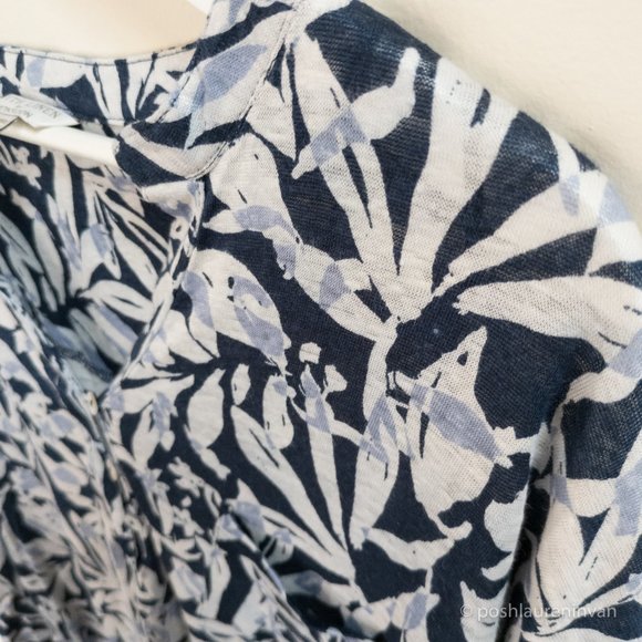 Monsoon 100% Linen Knit Top – Blue / Floral Print – US 6 - Picture 4 of 14